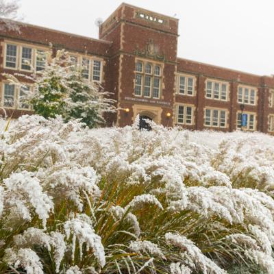 Schofield Hall on snowy day